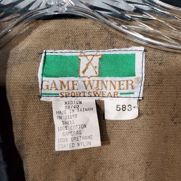 Game Winner Hunting Vest Mens Medium Green Camo Print Military Snap Pocket - Picture 2 of 6